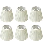Ruiever 6pack Small Lampshades Clip On Bulb Fabric Lamp shade Bottom 5.9''x Top 3.54''xH 5.12'' f...