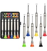 6Pcs Small Screwdriver Set -3pcs Flathead and 3pcs Phillips Micro Head Mini Screwdriver Set Preci...