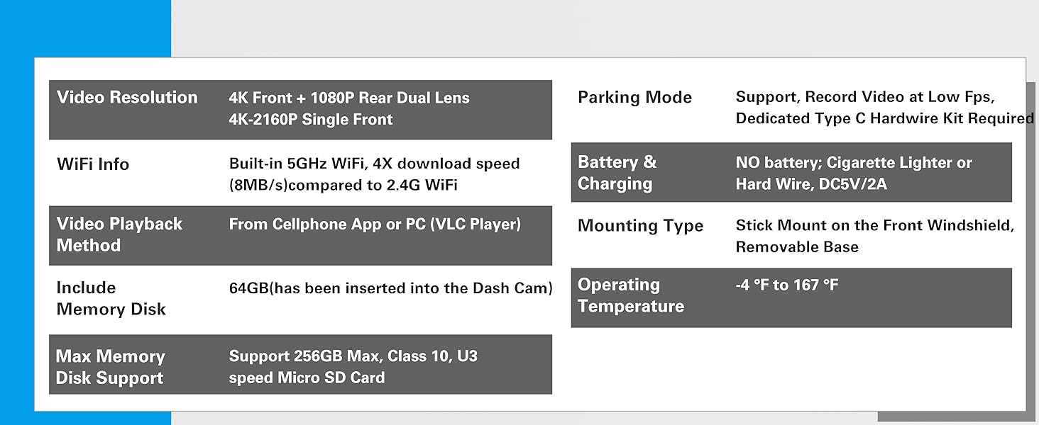 dash cam front and rear