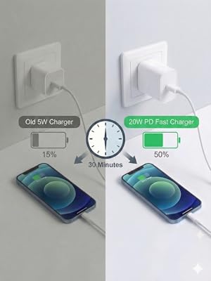 20w vs 5w fast charger speed test iphone 16 15 samsung s25 50% battery in 30 mins comparison