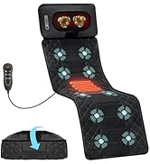 Kainsati Full Body Massage Mat with Heat Detachable Neck Pillow Vibration Massage Pad with 10 Mot...