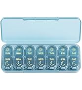 Daviky Weekly Pill Organizer 2 Times a Day, 7-Day AM PM Medicine Case, Travel-Friendly Pill Box f...