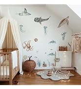 QUCHENG Ocean Wall Decals Marine Animal Boys Bedroom Large Stickers Removable Whale Decor Nursery...