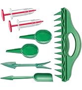7PCS Mini Handheld Seed Spreader Set with Adjustable Speeds and 12-Hole Dibber Tool, Multifunctio...