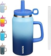 BJPKPK 50oz Insulated Tumbler with Handle Stainless Steel Travel Coffee Mug with Lid Reusable Lar...