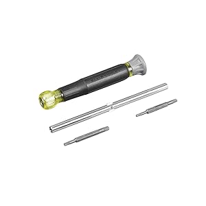 Multi-bit screwdriver with T7, T8, T10 T15 tamperproof Torx bits