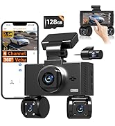 4 Channel Dash Cam Front and Rear Inside Left Right Car Dash Camera 360 View, 2.5K QHD Car Camera...