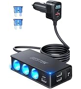 BESTEK Cigarette Lighter Splitter Adapter: 9 in 1 Car Charger 185W 3-Socket PD 30W and QC3.0 18W ...