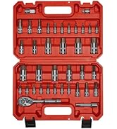 AMM 38PCS Master Hex Bit Socket Set | SAE and Metric Allen Socket Set | 1/4", 3/8", 1/2" Drive | ...