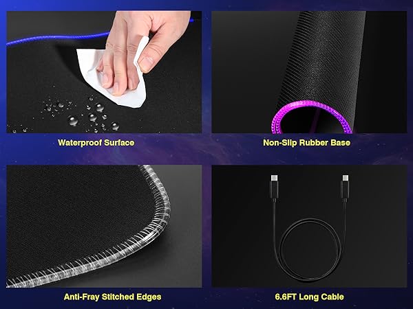 RGB Gaming Mouse Pad with Wireless Charging Phone Stand