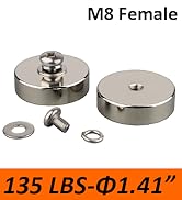 MUTUACTOR 2 Pack Strong Magnet Heavy Duty,120lbs Anti-Broken Magnetic Mount Round Neodymium Magne...