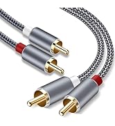 Goalfish RCA Cable, 2 Pack 2-Male to 2-Male RCA Audio Stereo Subwoofer Cable [Hi-Fi Sound,Shielde...