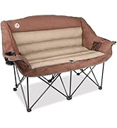 Northroad Folding Loveseat Camping Chair Portable Double Duo Full Padded Garden Chair for 2 Perso...