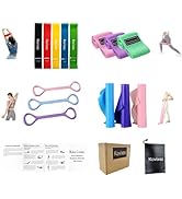 Kovixsc Resistance Band Set for Women, Loop Fabric Resistance Bands for Working Out, Figure 8 Res...