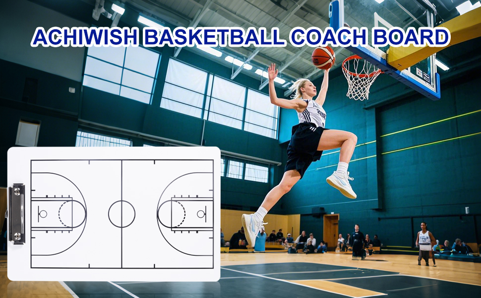 An aesthetically pleasing female player flies up for a dunk.