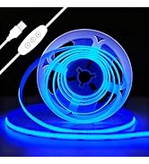 iNextStation 6.6ft 2M Blue COB LED Strip Light, 5V USB 640LEDs COB LED Strip with Dimmer, CRI 93+...
