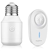 HAPYTHDA Remote Control Light Socket E26/E27 Bulb Base Holder, No Wiring Wireless Light Switch Kit