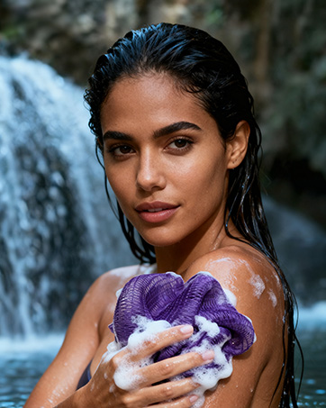 african net sponge exfoliating washcloth Daily exfoliation routine hygienic shower skincare