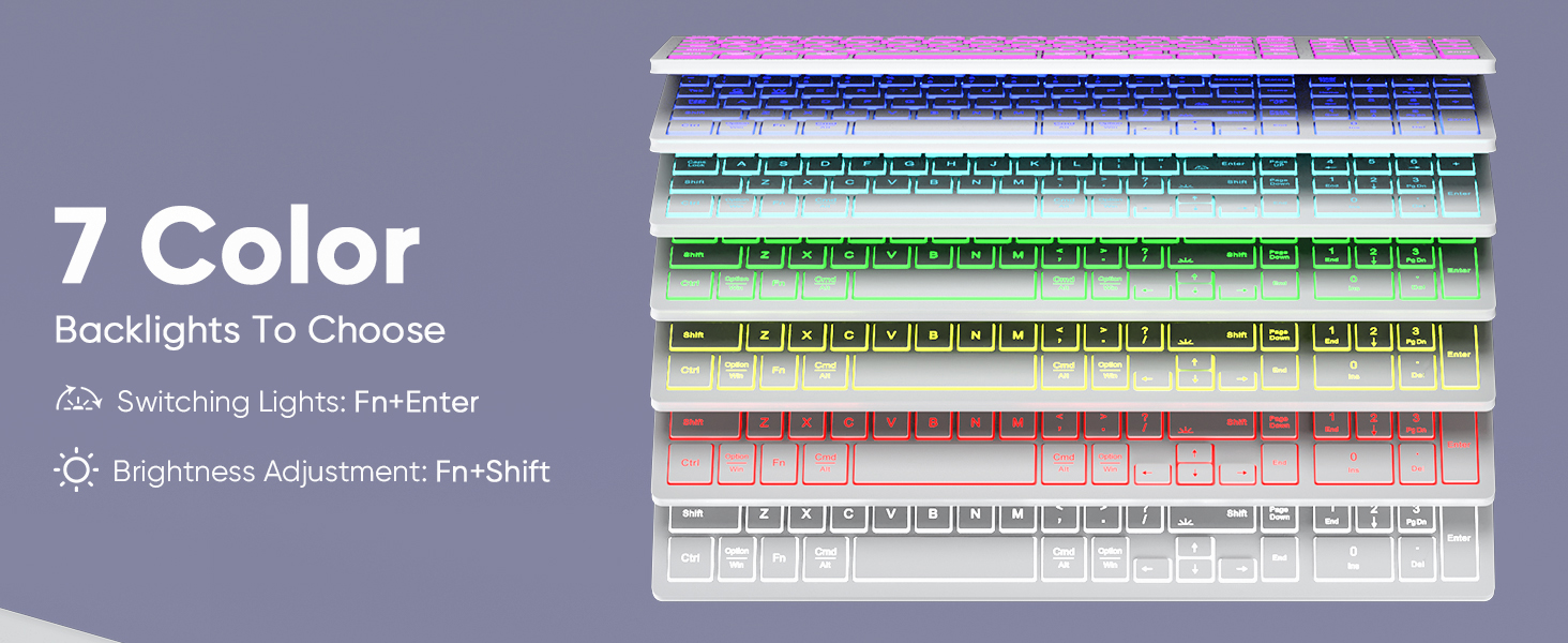 7 color backlight keyboard