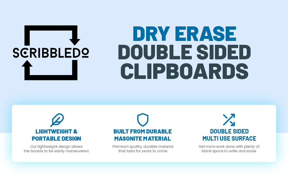 Dry Erase Double Sided Clipboards