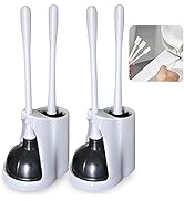 Toilet Brush and Holder Set with Strong Bristles,Sturdy Cleaning Toilet Bowl Cleaner Brush Set fo...