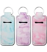 VKQTS 3PCS Stylish Chapstick Holder Car Keychain,Portable Key Fob Holder Cars Accessories with Ca...
