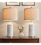 OYEARS 24" Farmhouse Table Lamps Set of 2 for Bedroom Living Room Sleeping and Reading Tall Rusti...