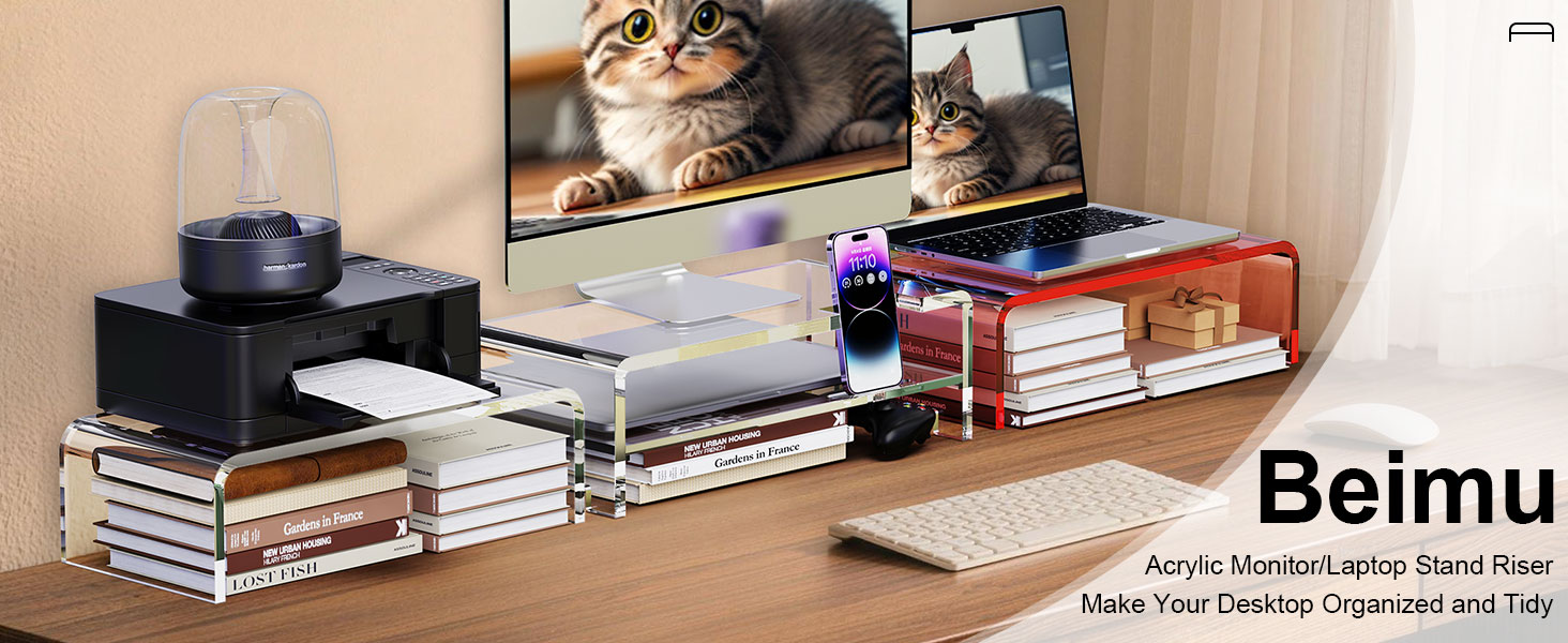 Acrylic Monitor/Laptop Stand Riser Make Your Desktop Organized and Tidy
