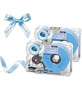 Phomemo A30 P15 Exclusive Embellish Black Text Print on Light Blue Satin Ribbon, Fabric Ribbons f...