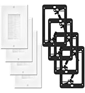 LEENUE Brush Wall Plate with Mounting Bracket, 4 Pack Cable Pass Through Decorator Cover for Low ...