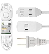 EP 15 ft Extension Cord with Foot Switch, ON/Off Switch Power Cord, 2-Prong 3 Electrical Power Ou...
