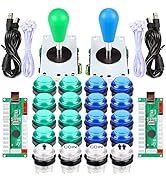 EG STARTS 2 Player Arcade Game DIY Kits Part 2 Ellipse Oval Bat Joystick Handles + 20 LED lit Arc...