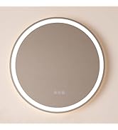 East Grove Home Corona Collection Front and Back Illuminated 24in Round LED Frameless Mirror with...