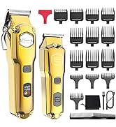 Hatteker Hair Clipper &amp; Trimmer Set for Men IPX7 Waterproof Cordless Barber Clipper for Hair Cutt...
