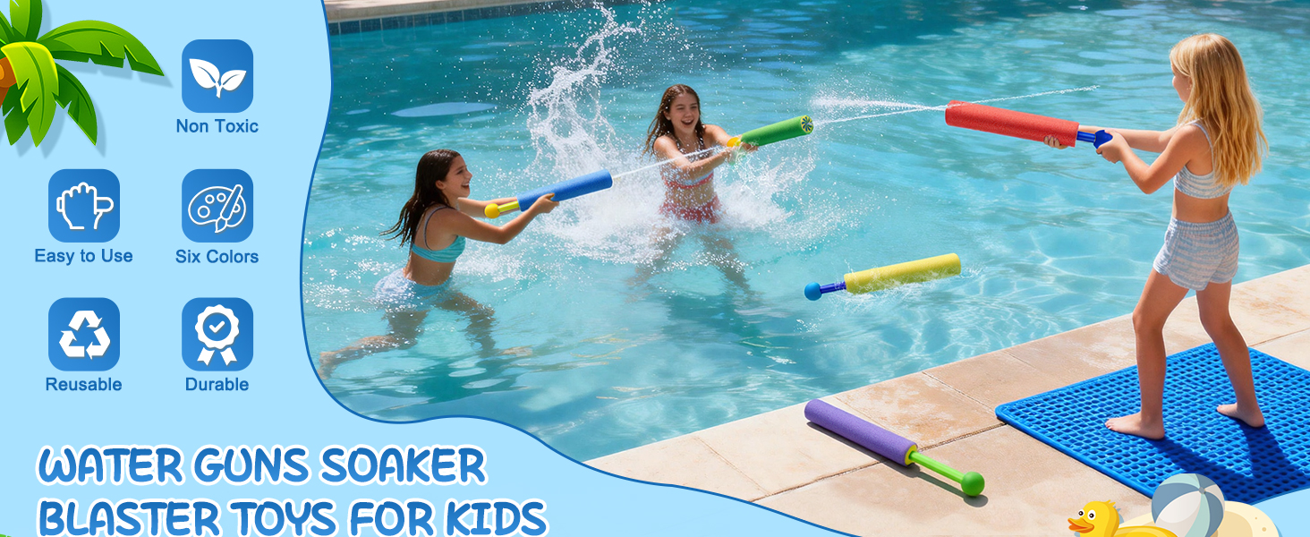 water gun blaster super soaker toys foam bulk squirt guns pool toys for kids ages 4-8 8-12