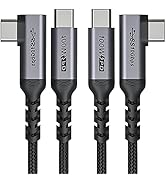 SUMPK USB C to USB C Cable 100W,[2-Pack 6.6ft Right Angle] USB 3.1 Fast Charging Cord 90 Degree 2...