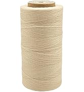 Waxed Thread, 328 Yards 150D 1MM Leather Sewing Waxed Thread for Leather DIY, Bookbinding, Shoe R...