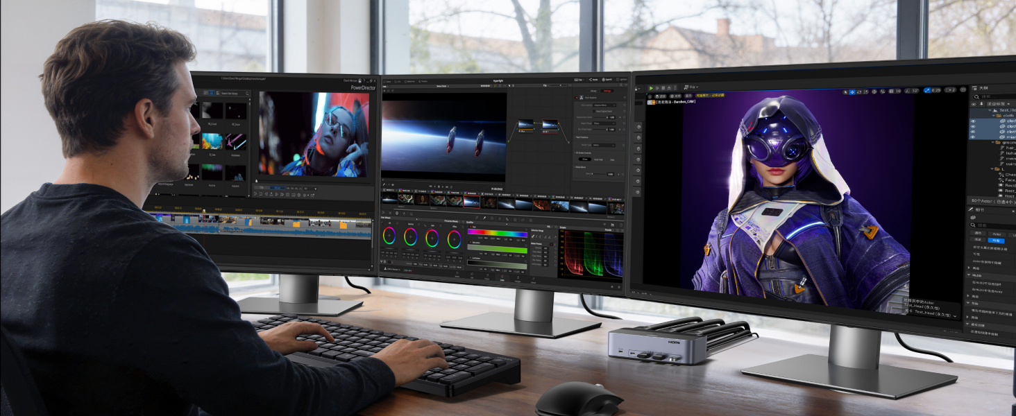 triple monitor kvm