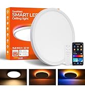 Dcvoltfield Smart LED Ceiling Light Flush Mount,16inch RGB Ceiling Light Fixture with Remote Cont...