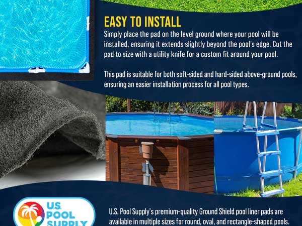 Heady-Duty Extra Thick Above Ground Pool Liner Pad Made of Non-woven Geotextile Fabric