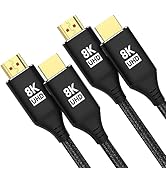KELink Short 8K HDMI Cables, 2 Pack 1.5FT 48Gbps Ultra-High-Speed Braided HDMI 2.1 Cord, 4k @ 120...