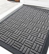 OLANLY Front Door Mat Outside Entrance 29.5x17, Absorbent, Heavy Duty Sturdy Natural Rubber Doorm...