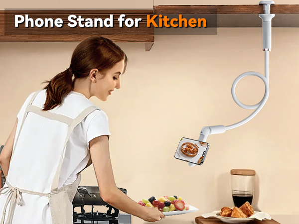 gooseneck phone holder for kitchen