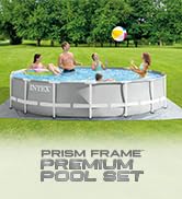 Intex 26711EH Prism Frame Premium Above Ground Swimming Pool Set: 12ft x 30in – Includes 530 GPH ...