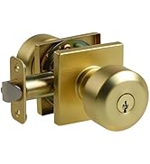 Bamberg 700SQ Privacy Door Knob with Key, Interior/Exterior Door Knob for Bedroom, Bathroom, Fron...