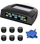 Tymate RV Tire Pressure Monitoring System, Solar Charge TPMS, 6 Sensors &amp; 5 Alarm Modes, M7-3 202...