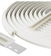 V-Shaped Thin Weather Stripping Door Seal, 19.7FT Small Draft Stopper for Doors, Foam Door Gap Fi...