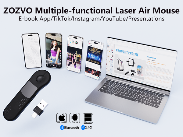 ZOZVO Multiple-functional Laser Air Mouse