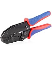 HKS Crimping Tool for Sleeves Ferrule Terminals &amp; Pin Cord End- Ratcheting Wire Crimpers - AWG 22...