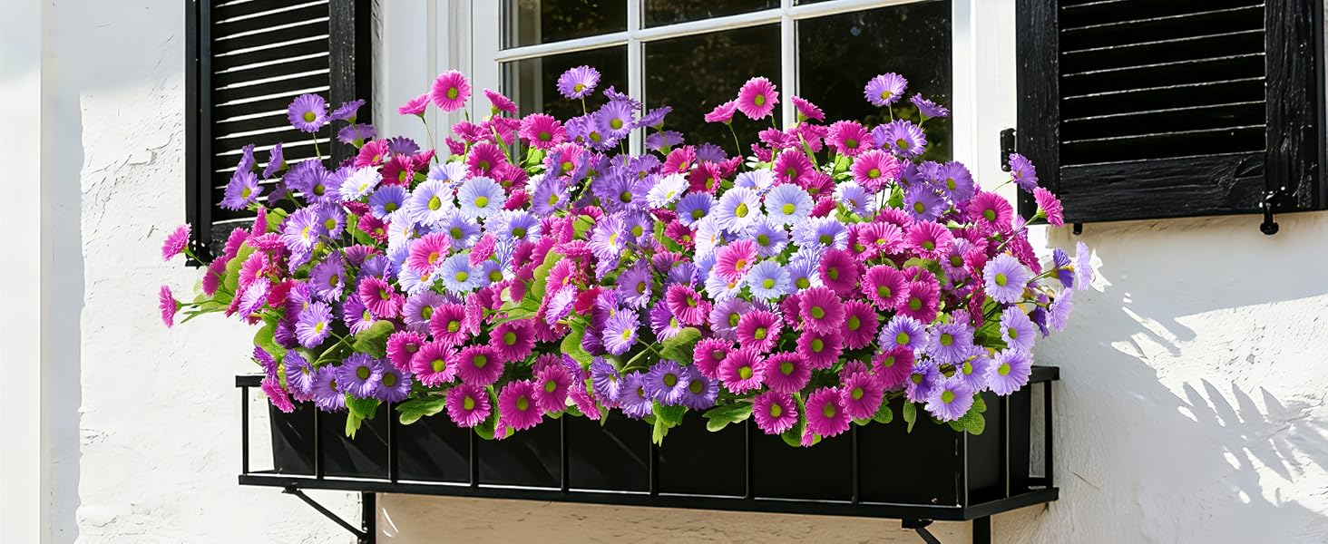 faux flowers for outdoor planters